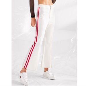 SHEIN White pants with red hem stripe [SMALL, 4]